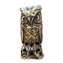 OX BONE CARVED OWL